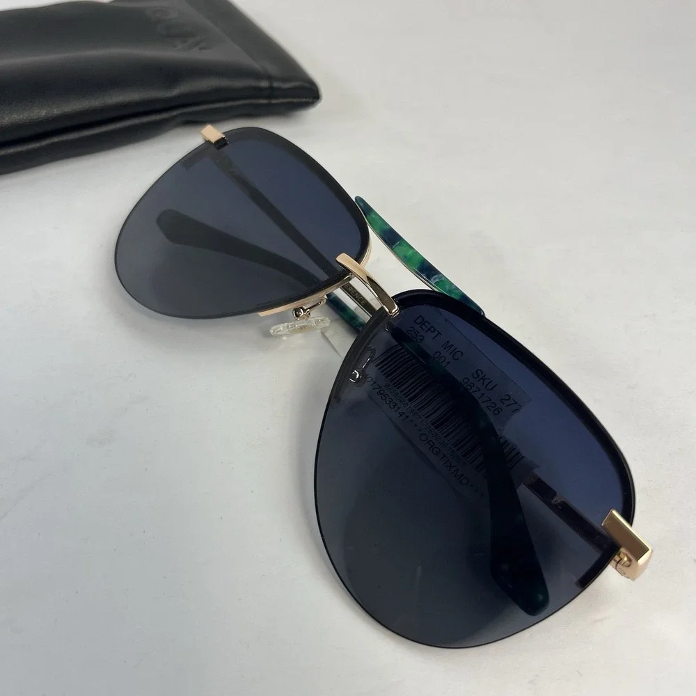 NEW DIFF Tahoe Unisex Sunglasses Gold Green Aviator Style DE01-0181-GDGGP